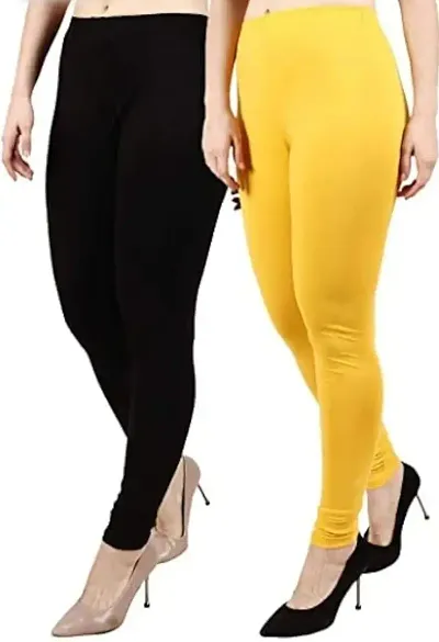 Fabulous Cambric Solid Leggings For Women Pack Of 2