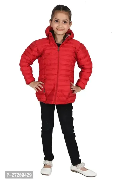Stylish Red Cotton Blend Jackets For Girls-thumb0