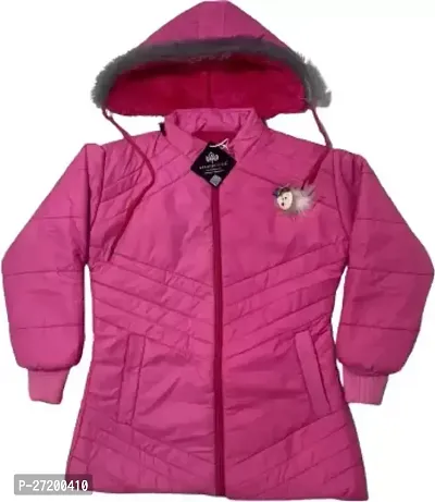 Stylish Pink Cotton Blend Jackets For Girls-thumb0