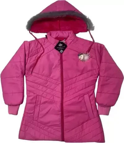 Stylish Pink Cotton Blend Jackets For Girls