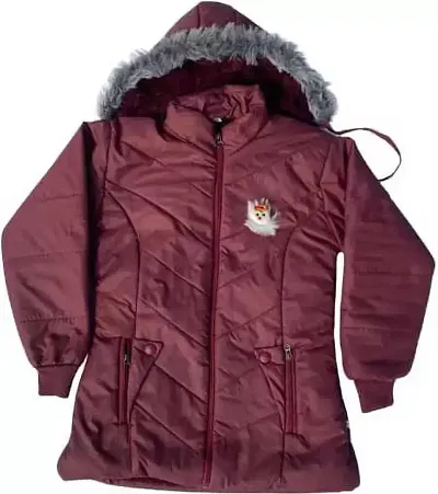 Stylish Brown Cotton Blend Jackets For Girls