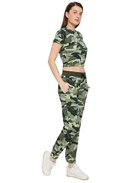 Womens Round Neck Printed Track Suit with Crop Top Co-ord Set-thumb1