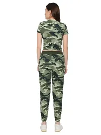 Womens Round Neck Printed Track Suit with Crop Top Co-ord Set-thumb2