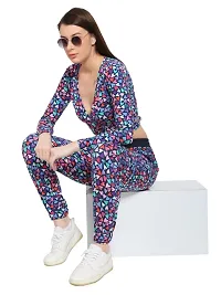 Womens Round Neck Printed Track Suit with Crop Top | Streachable | Co-ord Set-thumb4