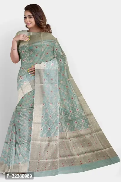 Stylish Cotton Silk Saree with Blouse piece-thumb0