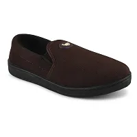 Trendy Brown Solid Loafers-thumb4