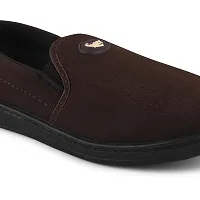 Trendy Brown Solid Loafers-thumb1