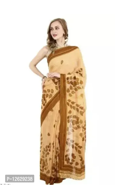 Stylish Georgette Printed Women Saree with Blouse Piece