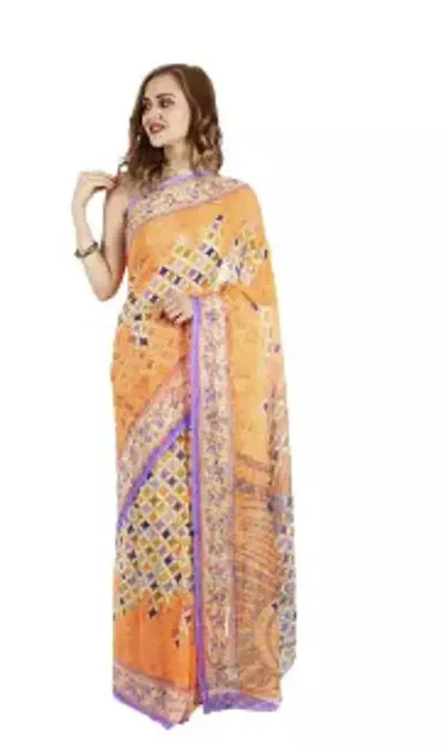 Stylish Georgette Women Saree with Blouse Piece