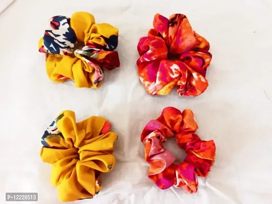 Modern Printed Hair Scrunchy pack of 4