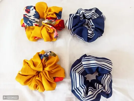 Modern Printed Hair Scrunchy pack of 4