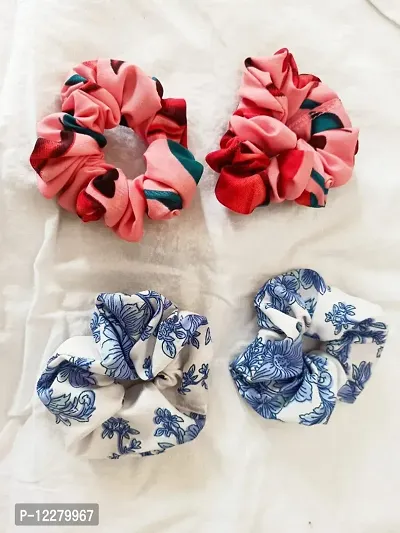 Modern Hair Scrunchy for Women and Kids Girls, Pack of 4