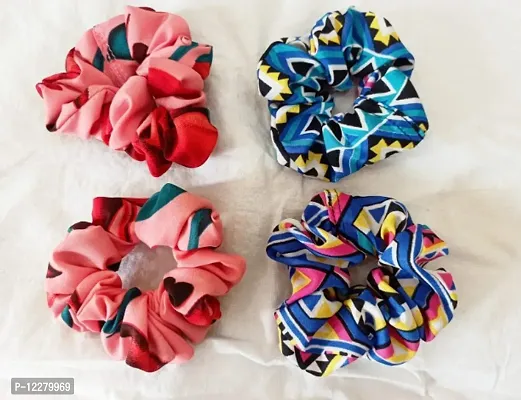 Modern Hair Scrunchy for Women and Kids Girls, Pack of 4-thumb0