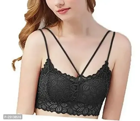 Stylish Black Net Lace Bras For Women-thumb0