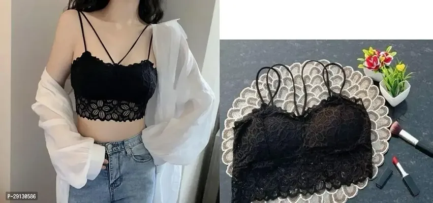 Stylish Black Net Lace Bras For Women Pack of 2