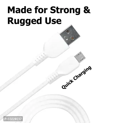 Micro USB Cable 2.4 A 1.2 m WB-41 MICRO USB CABLE QUICK CHARGE (Compatible with MOBILE, DESKTOP, LAPTOP, DATA TRANSMISSION, White, One Cable)-thumb3