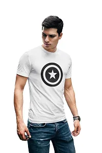 Doer Captain America Cotton T-Shirts for Men & Women White Small Size-thumb2