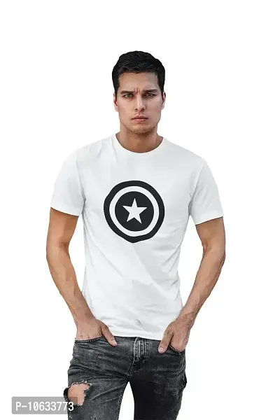 Doer Captain America Cotton T-Shirts for Men & Women White Small Size