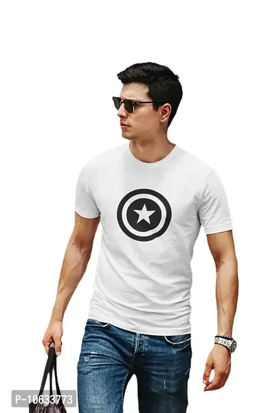 Doer Captain America Cotton T-Shirts for Men & Women White Small Size-thumb4