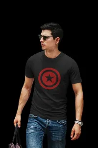 Doer Captain America Cotton T-Shirts for Men & Women Black Medium Size-thumb3