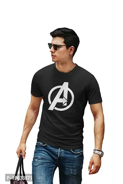 Doer Avengers Cotton T-Shirts for Men & Women Black Large Size-thumb4