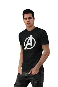 Doer Avengers Cotton T-Shirts for Men & Women Black Large Size-thumb2