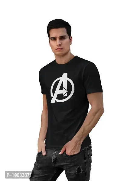 Doer Avengers Cotton T-Shirts for Men & Women Black Large Size-thumb3