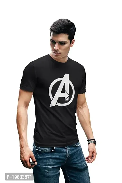 Doer Avengers Cotton T-Shirts for Men & Women Black Large Size-thumb2