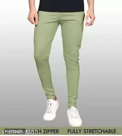 Green Synthetic Regular Track Pants For Men-thumb4