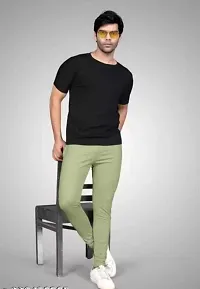 Green Synthetic Regular Track Pants For Men-thumb1