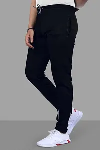 Stylish Multicoloured Nylon Solid Regular Track Pants For Men Pack Of 2-thumb1
