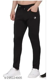 Black Polyester Regular Track Pants For Men Pack of 2-thumb1