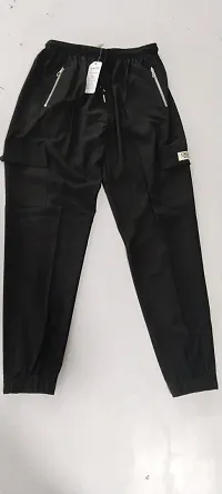 Stylish Black Polyester Joggers For Men-thumb1