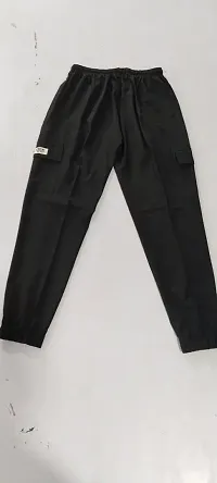 Stylish Black Polyester Joggers For Men-thumb2