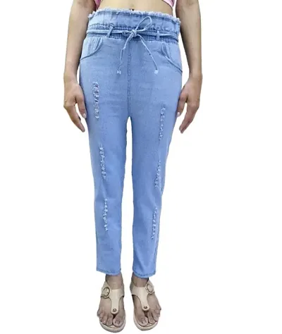 Western Wear Fashionable Regular Women Light Jeans