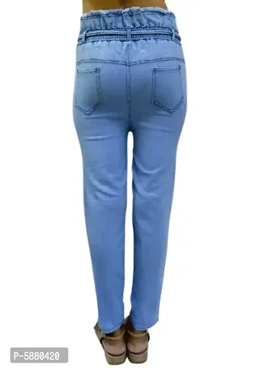 Western Wear Fashionable Regular Women Light Blue Jeans-thumb2