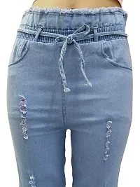 Western Wear Fashionable Regular Women Light Blue Jeans-thumb2