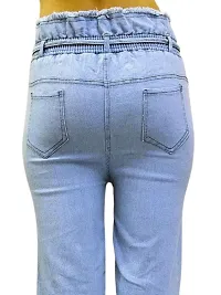 Western Wear Fashionable Regular Women Light Blue Jeans-thumb3