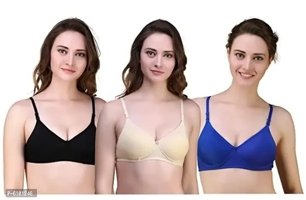 Women's Premium Padded Full Coverage Bra Pack Of 3-thumb0