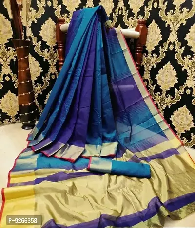 Classic Cotton Jacquard Saree without Blouse piece-thumb0