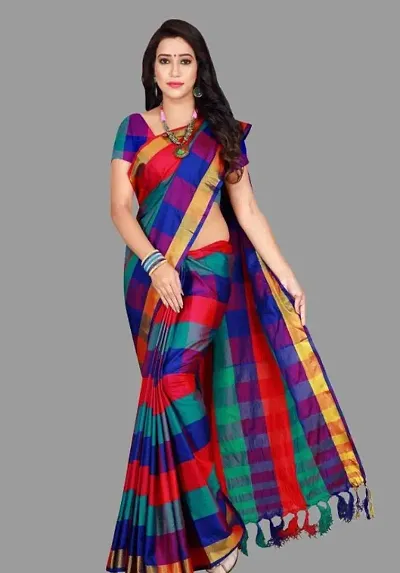 Beautiful Art Silk Saree With Blouse Piece