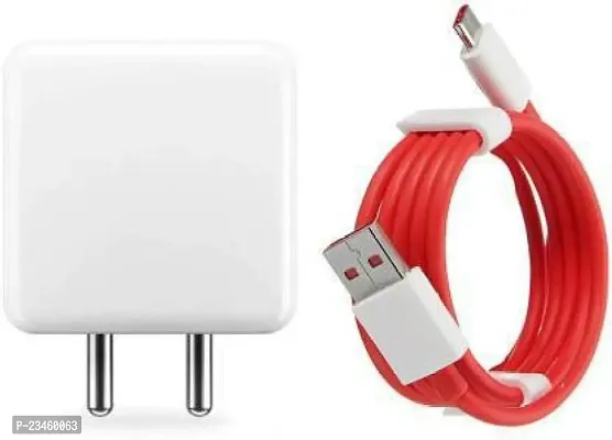 Fast Charger For Oneplus Nord Ce 2 Lite 5G Charger Original Adapter Like Qualcomm Qc 4.0 Quick Charge With 1 Meter Type C Usb Data Cable (White,Red)-thumb0