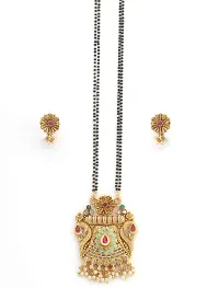 Untouched Meenakari Traditional Ethnic Diomond Kundan Gold Plated Pearl Designer Mangalsutra Set for Woman-thumb1