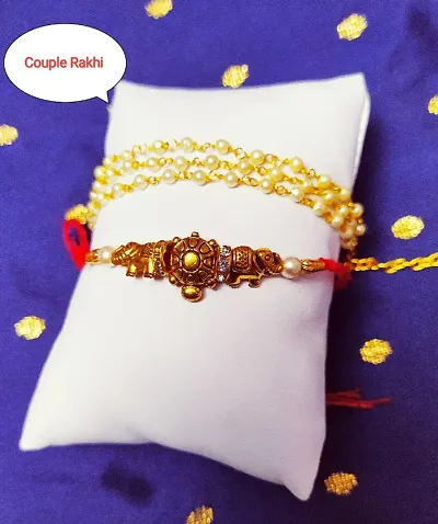 Handmade Designer Rakhi Set For Bhaiya Bhabhi