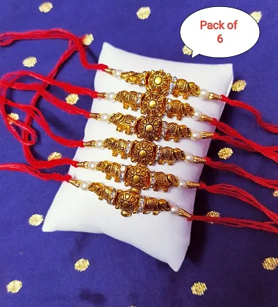 Rakhi Combo Set For Men And Women; Rakhi For Brothers Set Of 6