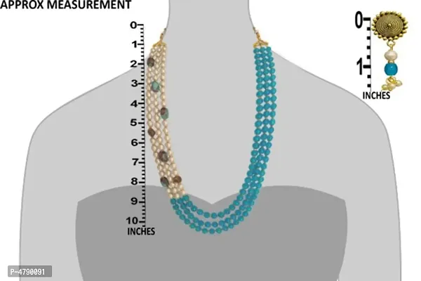 Women Glass Pearl Stone Layer Moti Necklace Set-thumb2