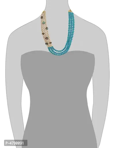 Women Glass Pearl Stone Layer Moti Necklace Set-thumb3