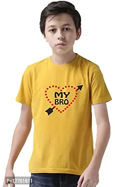 MOHCKY Brother Tshirts for Kid and Show Your Love in bhaiya dooj and rakhsha bandan -26-MSD-046 Yellow-thumb0