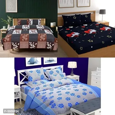 sara hub 3 bedsheets combo (90*90)with 6 pillow covers(17*27)-thumb0