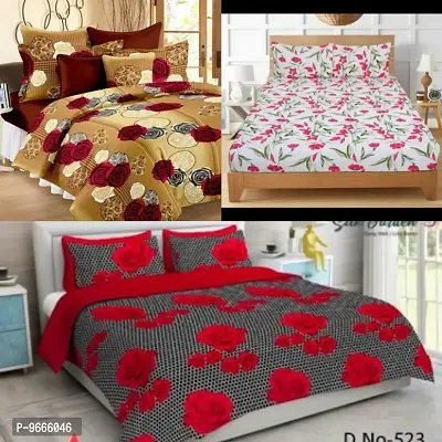 sara hub 3 bedsheets combo (90*90)with 6 pillow covers(17*27)